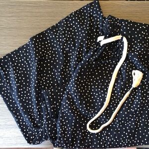 ZARA Wide Leg Palazzo Polkadot High Waist Lightweight Pull On Pant Rope Belt